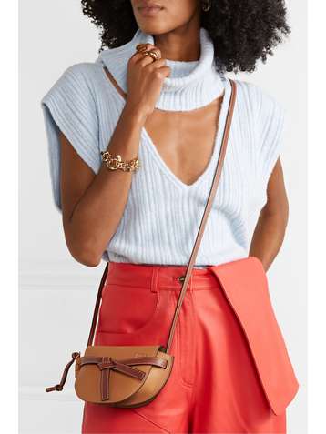 LOEWE Gate mini textured-leather shoulder bag