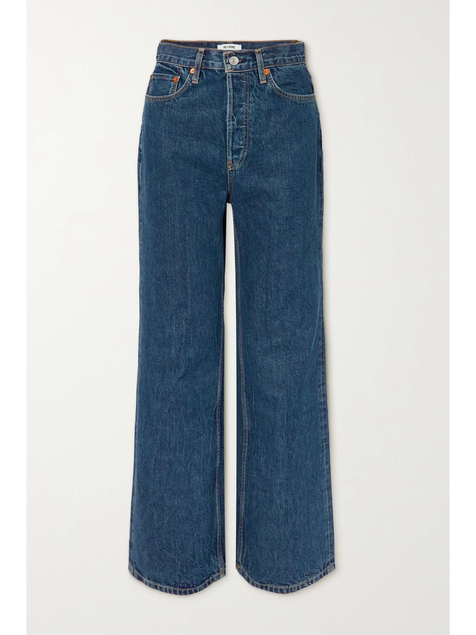 High Rise Wide Leg frayed jeans 