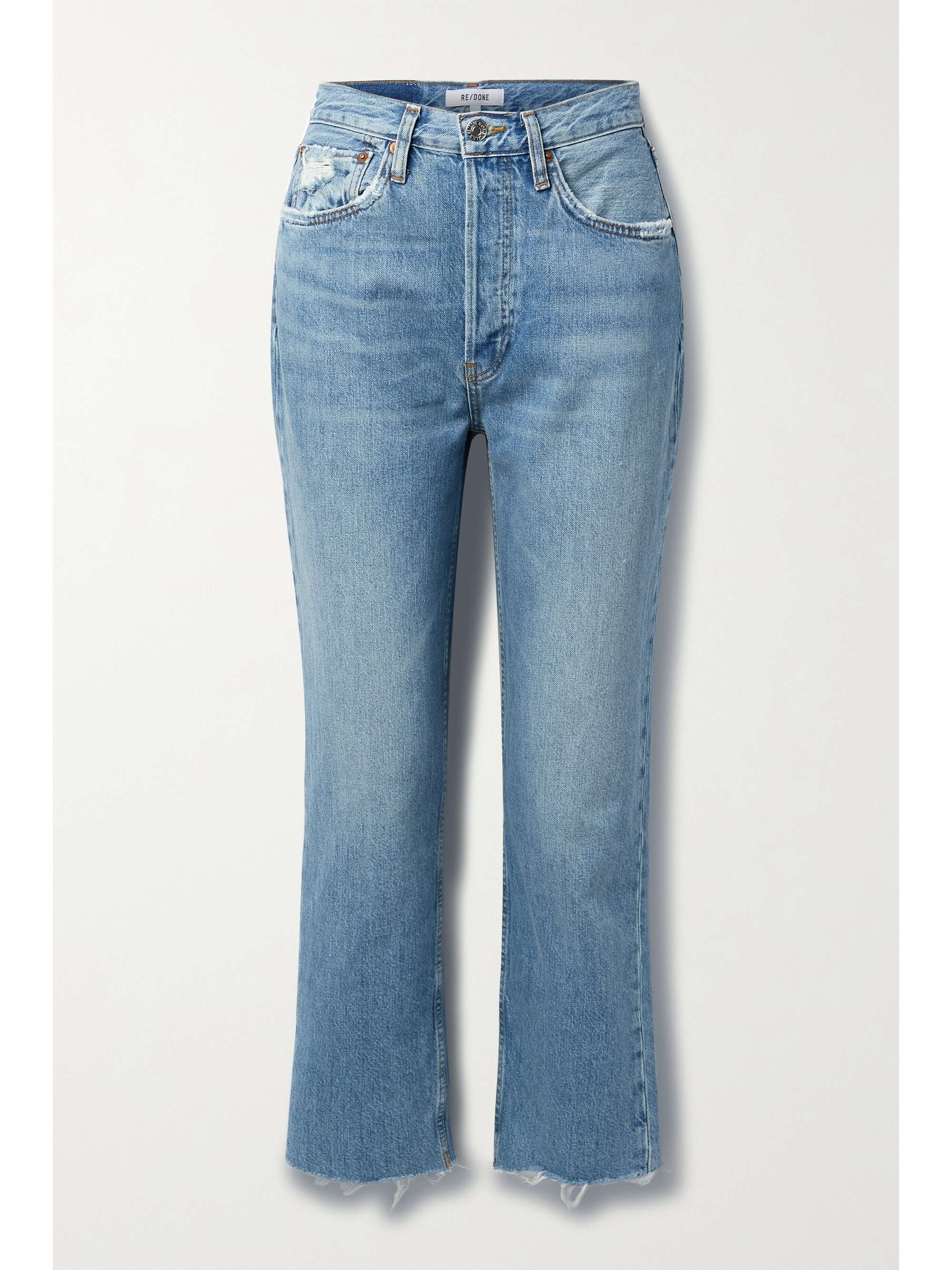 Mid denim 70s High Rise Stove Pipe 