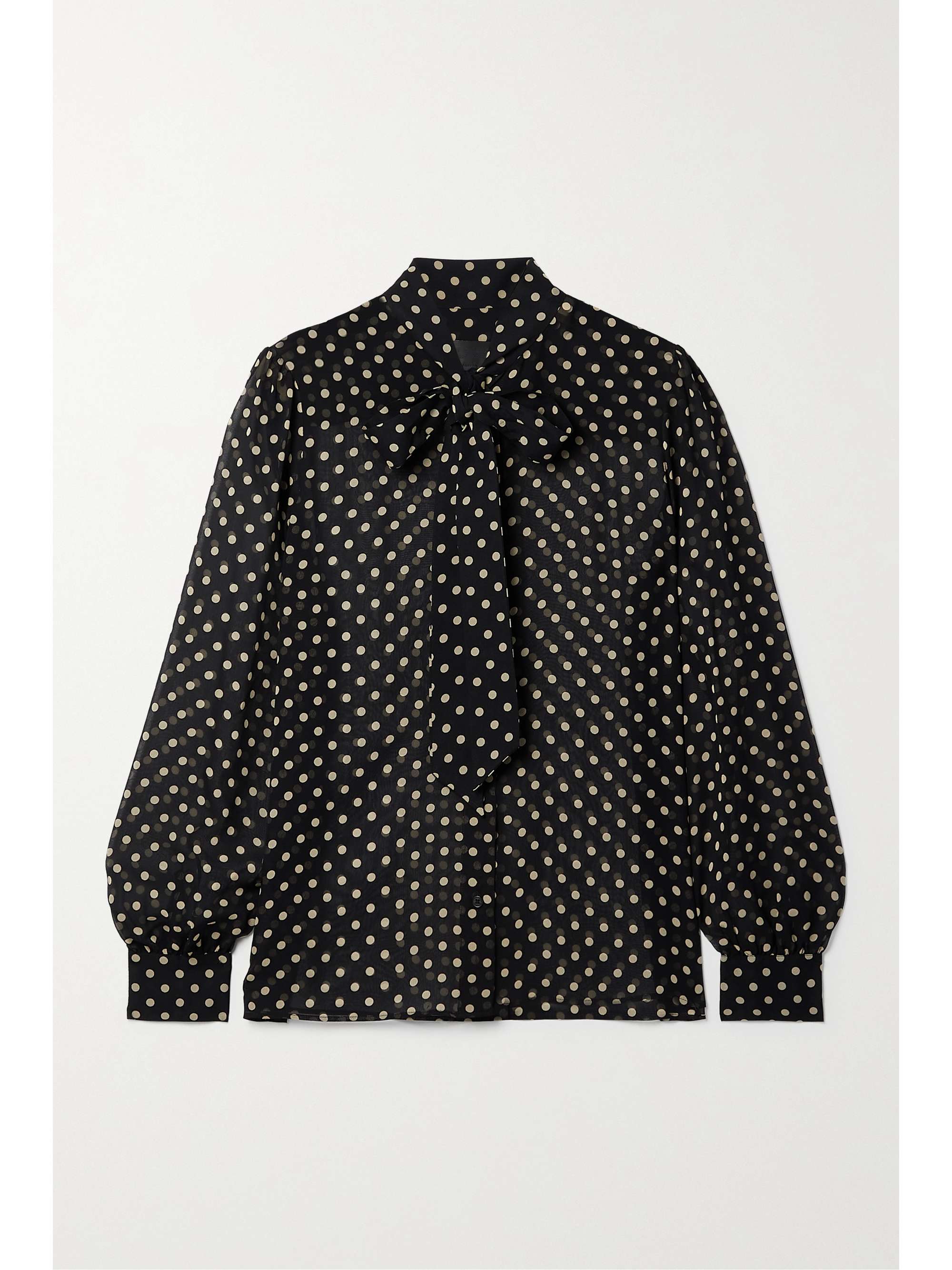Black Carina polka-dot silk-chiffon 