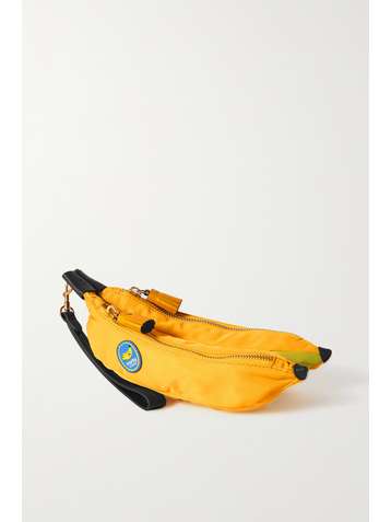 ANYA HINDMARCH Banana leather-trimmed nylon pouch