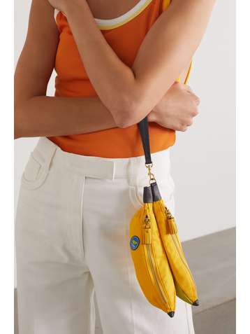 ANYA HINDMARCH Banana leather-trimmed nylon pouch