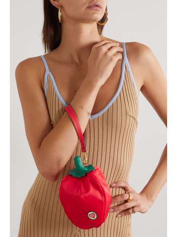 ANYA HINDMARCH Pepper leather-trimmed nylon pouch