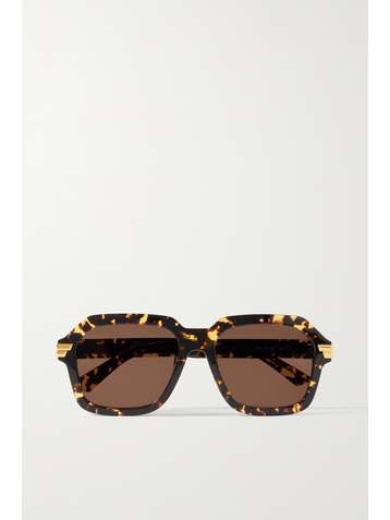 BOTTEGA VENETA Oversized square-frame tortoiseshell acetate sunglasses