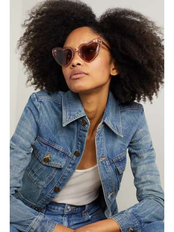 SAINT LAURENT Loulou heart-shaped acetate sunglasses