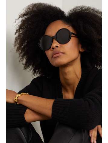SAINT LAURENT Round-frame acetate sunglasses