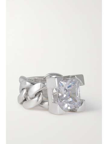 BOTTEGA VENETA Silver-tone zirconia ring