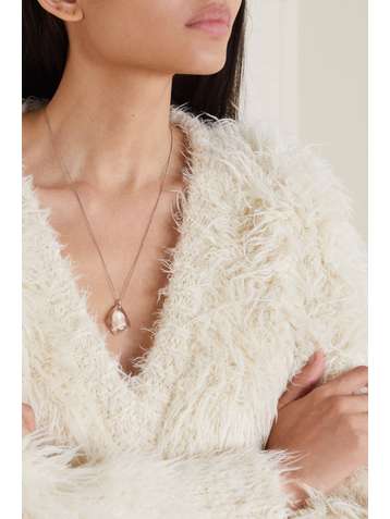 BOTTEGA VENETA Collier en métal argenté et cristal