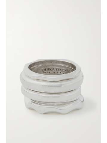 BOTTEGA VENETA Set of five silver rings