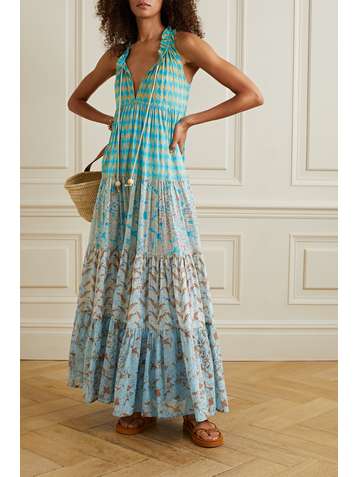 YVONNE S Hippy tiered printed cotton-voile maxi dress