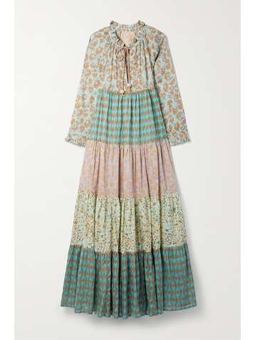 YVONNE S Hippy tiered printed cotton-voile maxi dress