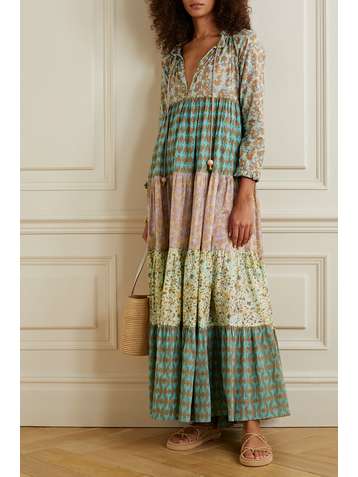 YVONNE S Hippy tiered printed cotton-voile maxi dress