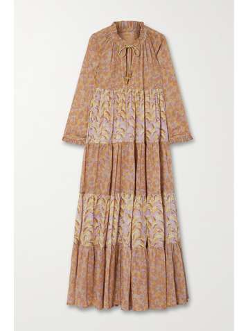 YVONNE S Hippy tiered printed cotton-voile maxi dress