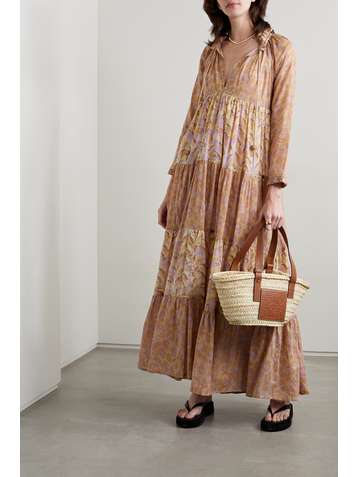YVONNE S Hippy tiered printed cotton-voile maxi dress