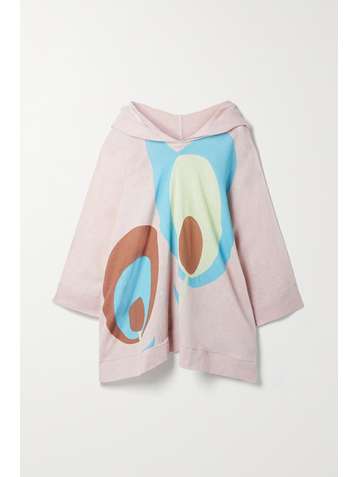 YVONNE S Djelaba printed linen hoodie