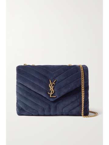 SAINT LAURENT Loulou medium quilted suede shoulder bag