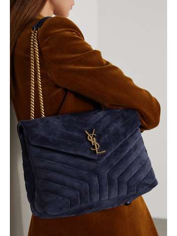 SAINT LAURENT Loulou medium quilted suede shoulder bag