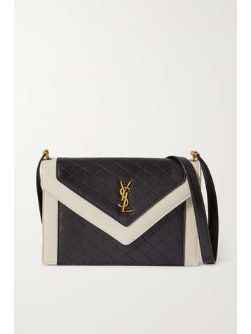 SAINT LAURENT Gaby quilted two-tone leather shoulder bag