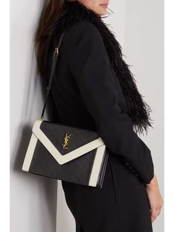 SAINT LAURENT Gaby quilted two-tone leather shoulder bag
