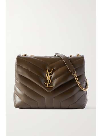 SAINT LAURENT Loulou kleine Schultertasche aus gestepptem Leder