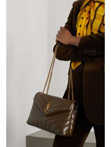 SAINT LAURENT Loulou kleine Schultertasche aus gestepptem Leder