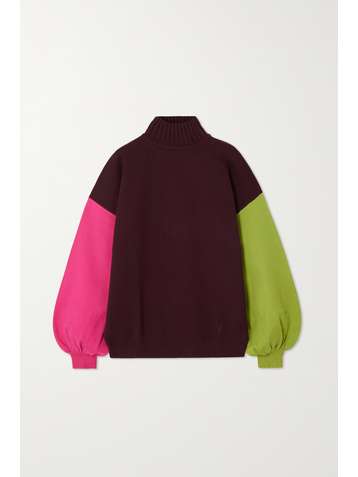ROKSANDA Clover color-block knitted turtleneck sweater