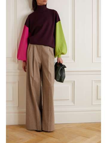 ROKSANDA Clover color-block knitted turtleneck sweater