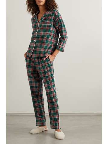 SLEEPY JONES Marina Pyjama aus kariertem Baumwollflanell