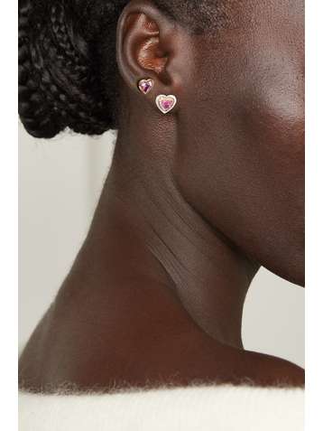 EMILY P. WHEELER + NET SUSTAIN Dress Up 18-karat recycled gold, enamel, sapphire and diamond earrings