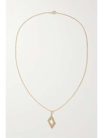 EMILY P. WHEELER + NET SUSTAIN Rhomboid 18-karat recycled yellow and white gold, topaz and sapphire necklace