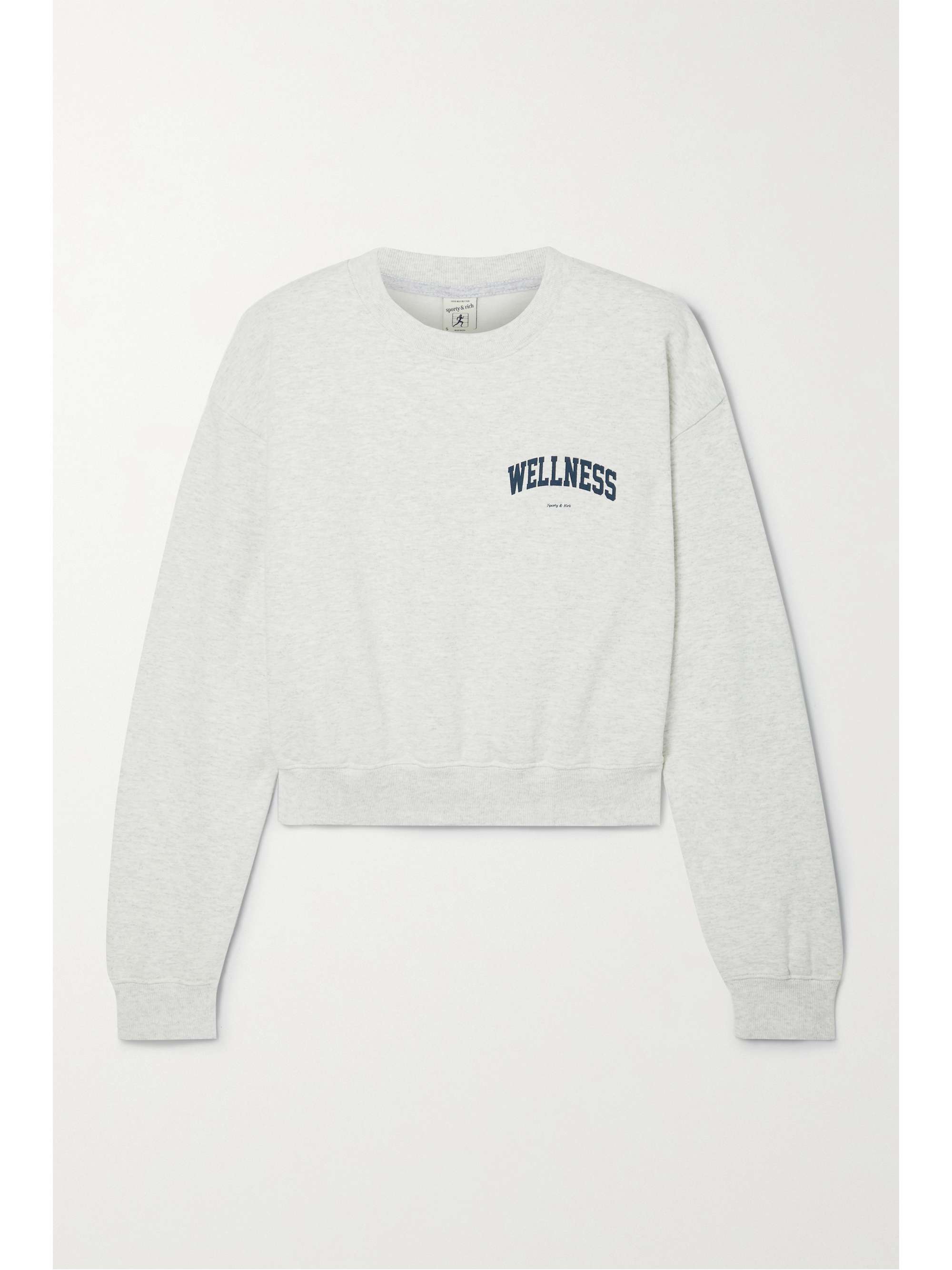 Gray Wellness printed cotton-jersey sweatshirt | SPORTY & RICH | NET-A -PORTER