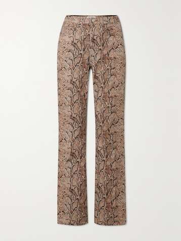 REFORMATION Peyton snake-print high-rise bootcut jeans