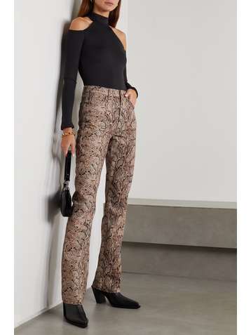 REFORMATION Peyton snake-print high-rise bootcut jeans