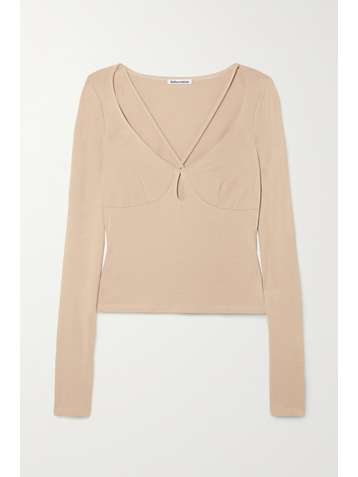 REFORMATION Sybil cutout stretch-TENCEL Lyocell top