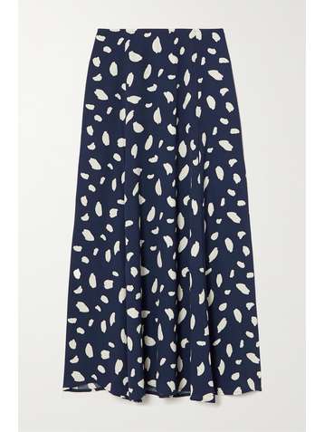 REFORMATION + NET SUSTAIN Zoe printed crepe midi skirt