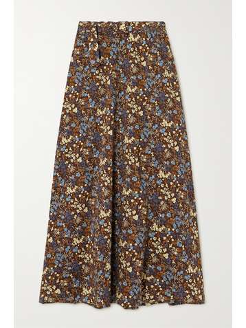 REFORMATION + NET SUSTAIN Falcon belted floral-print organic cotton and ECOVERO-blend midi skirt