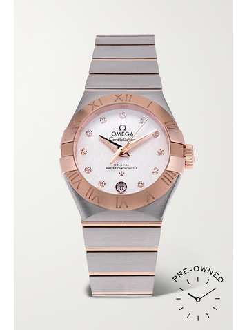 OMEGA Pre-Owned 2020 Constellation automatic 27mm stainless steel and 18-karat rose gold diamond watch