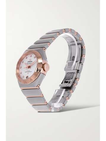 OMEGA Pre-Owned 2020 Constellation automatic 27mm stainless steel and 18-karat rose gold diamond watch