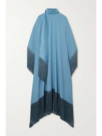 TALLER MARMO Mrs. Ross Kaftan aus Crêpe mit Fransen