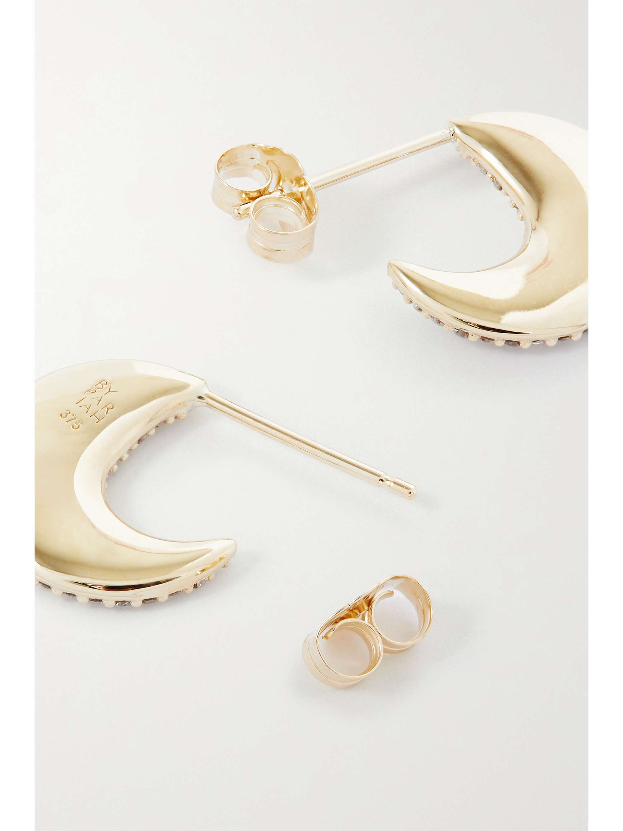 BY PARIAH Disc Huggie 9-karat recycled gold diamond hoop earrings