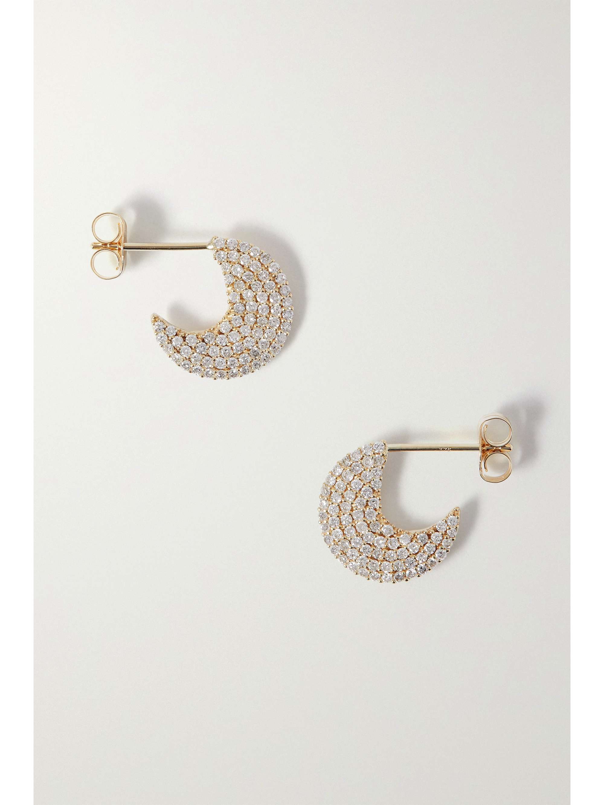 BY PARIAH Disc Huggie 9-karat recycled gold diamond hoop earrings