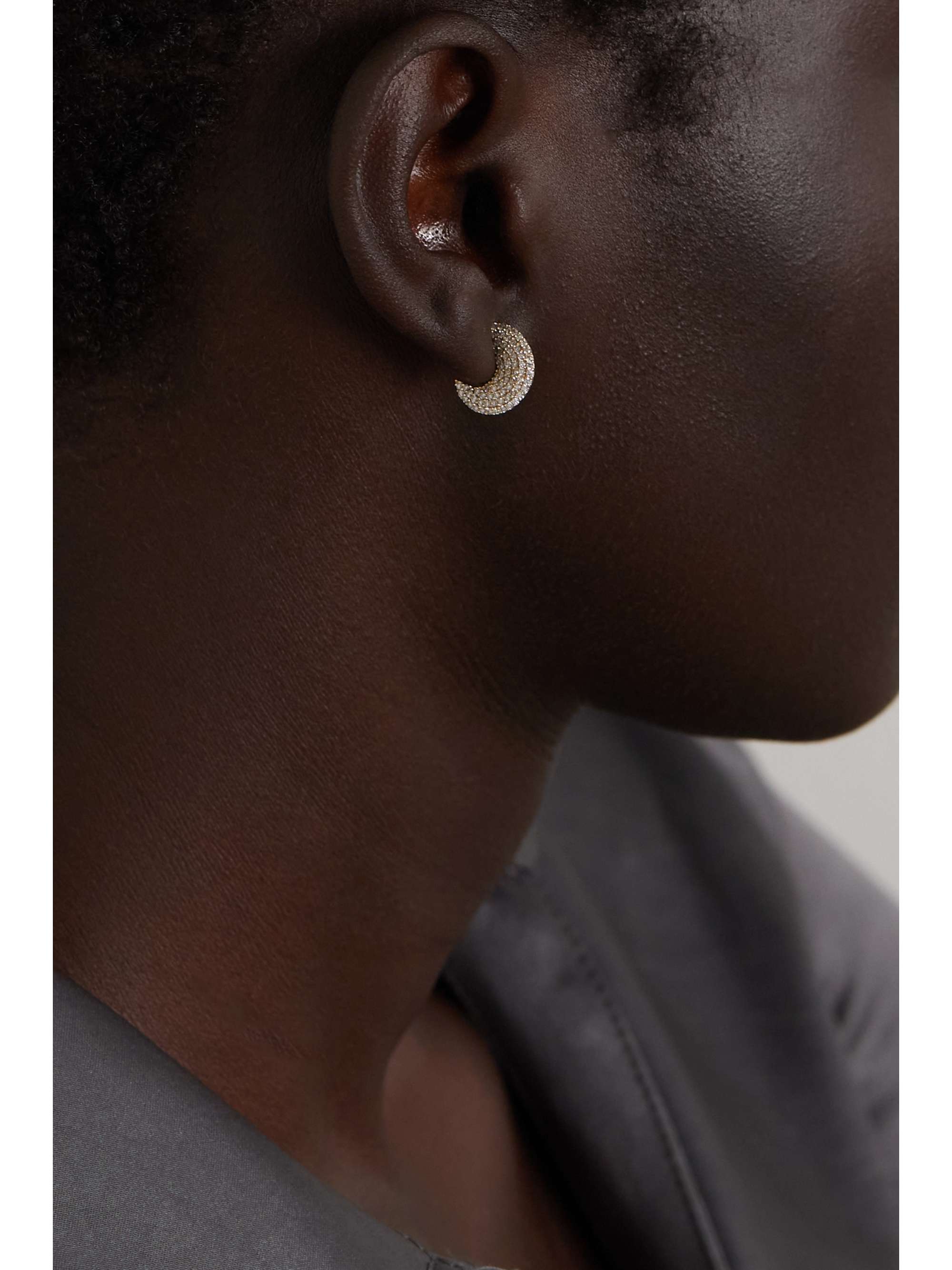 BY PARIAH Disc Huggie 9-karat recycled gold diamond hoop earrings