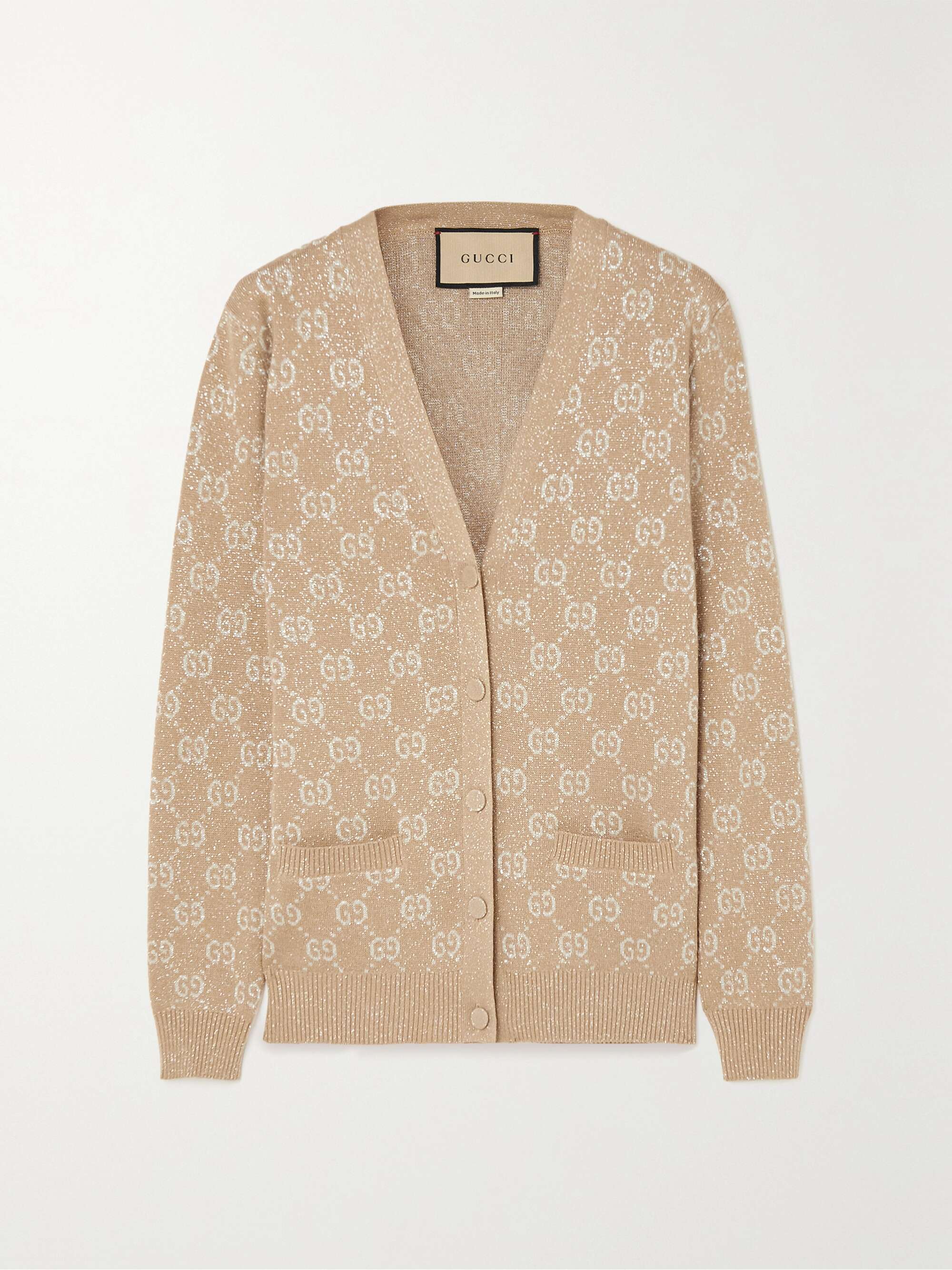 Gucci Metallic Jacquard-knit Cotton-Blend Cardigan