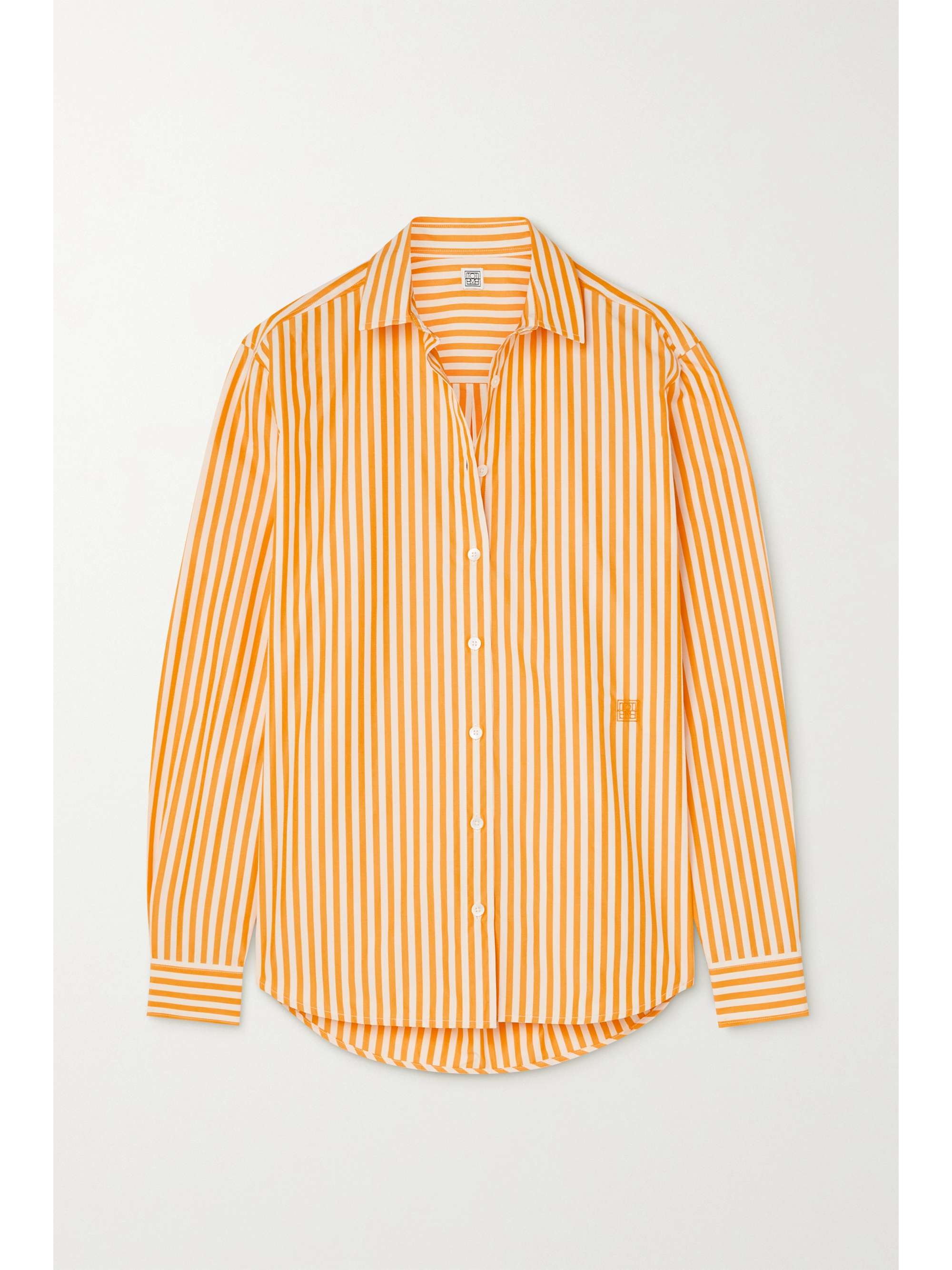 Orange Striped organic cotton-poplin 