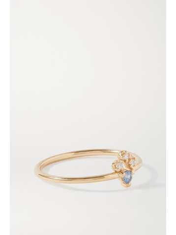 WWAKE Posy gold sapphire and diamond ring