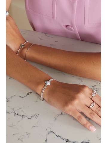 GUCCI 18-karat white gold, diamond and aquamarine bracelet