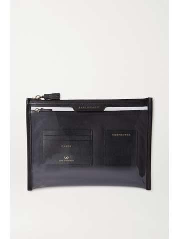 ANYA HINDMARCH Safe Deposit leather-trimmed PVC pouch