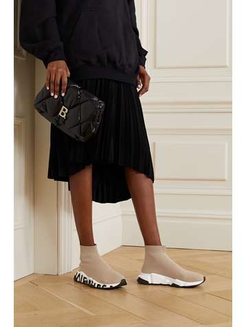 BALENCIAGA Speed logo-print stretch-knit high-top sneakers
