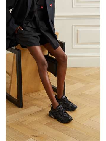 BALENCIAGA Track 2 logo-detailed mesh and rubber sneakers