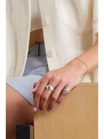 BEA BONGIASCA 9-karat gold, enamel and topaz ring